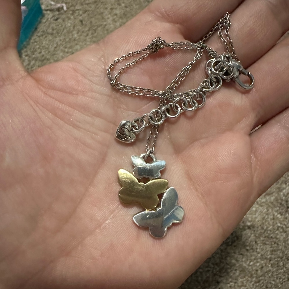 Brighton Butterfly Necklace in Gold and Silver